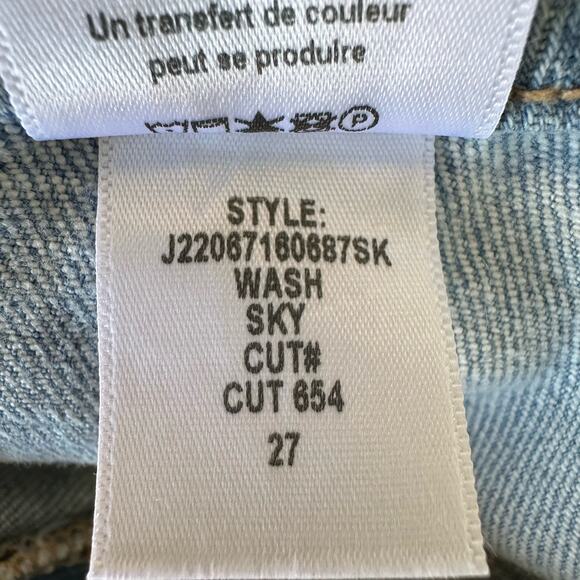 Veronica Beard Arya Straight High Rise Jeans Women 27 Sky Wash Button Fly - Picture 9 of 11